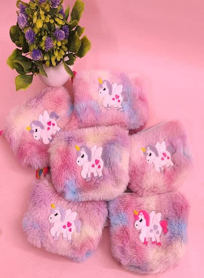 AMANVANI Unicorn Pouch for Kids Girls Cartoon Fur Coin Pouch for Kids Unicorn Wallet for Girls Birthday Return Gifts (3 picec) - Image 5